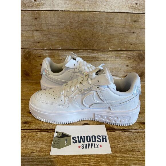 NIke Air Force 1 Fontanka Women's Size 5 White/White-White-White DQ5021-100 - Picture 6 of 8